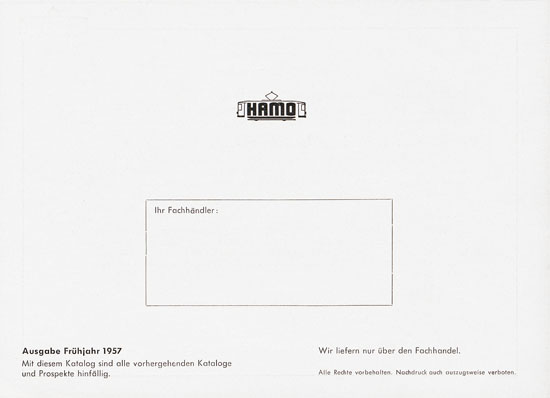 Seite 20 Hamo Katalog Strassenbahn 1957
