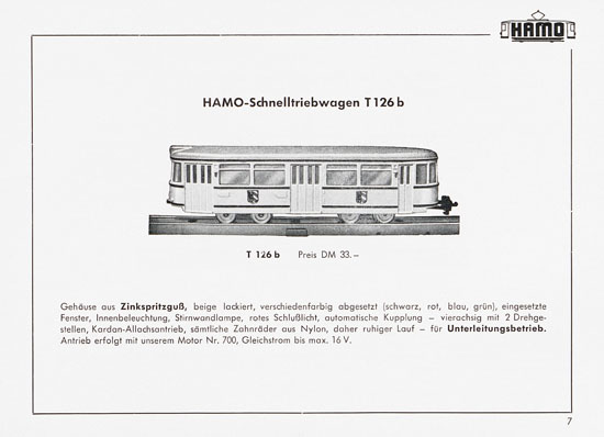 Hamo Katalog Strassenbahn 1959