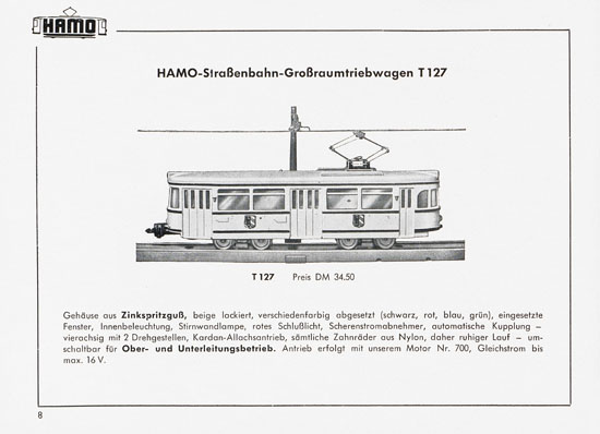 Hamo Katalog Strassenbahn 1959