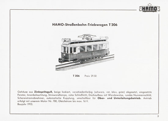 Hamo Katalog Strassenbahn 1959