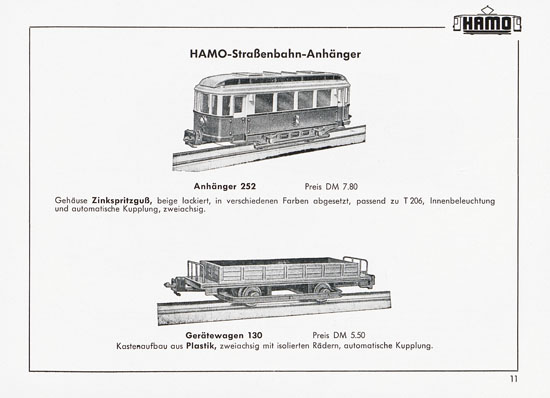 Hamo Katalog Strassenbahn 1959