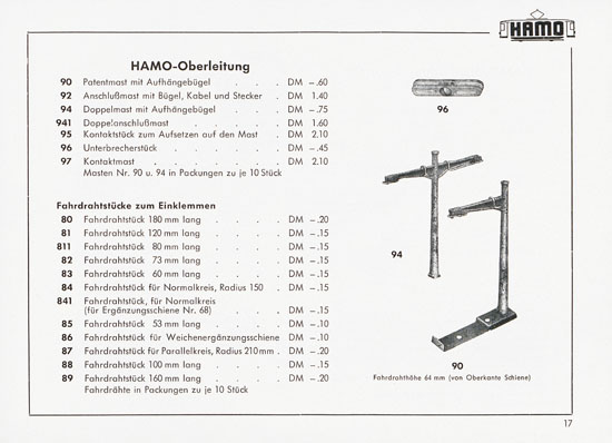 Hamo Katalog Strassenbahn 1959