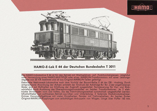 Seite 3 Hamo Katalog Spur H0 1963