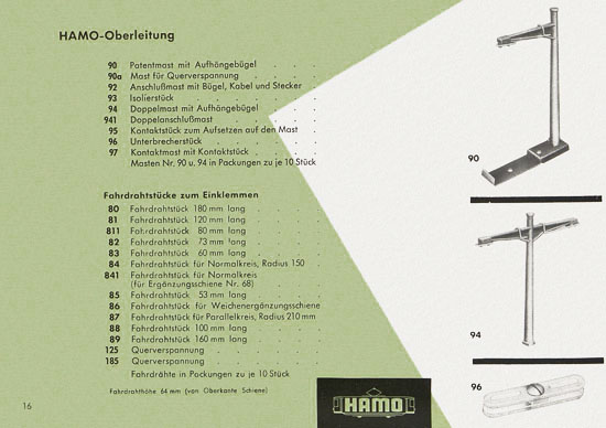 Seite 16 Hamo Katalog Spur H0 1963