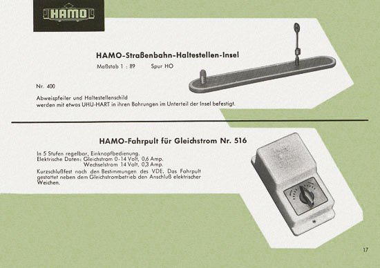 Seite 17 Hamo Katalog Spur H0 1963
