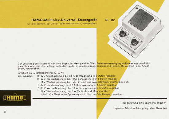 Seite 18 Hamo Katalog Spur H0 1963