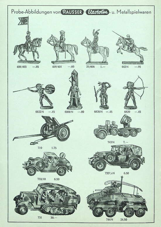 Hausser Preisblatt V 1938-1939