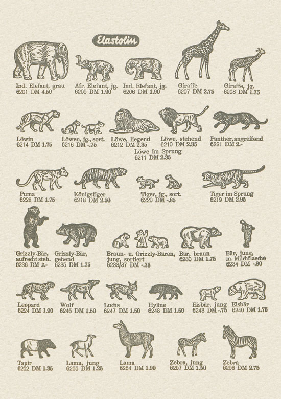 Seite 2 Hausser Katalog Zootiere 1950