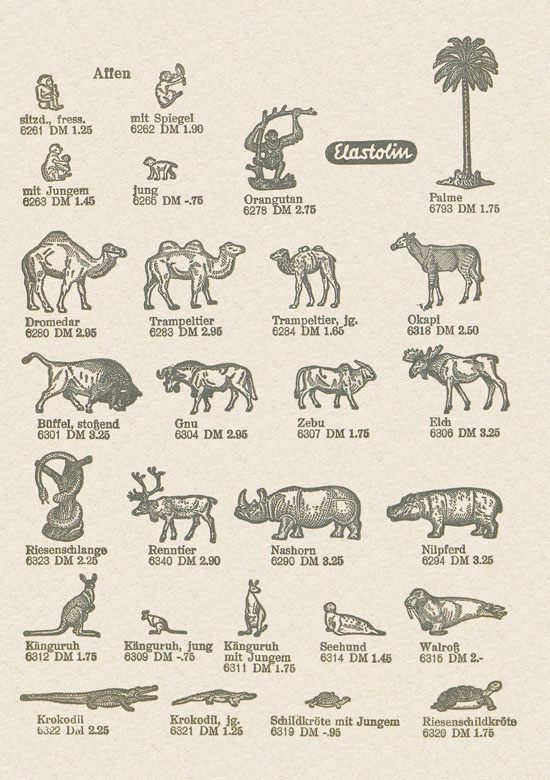 Hausser Katalog Zootiere 1950