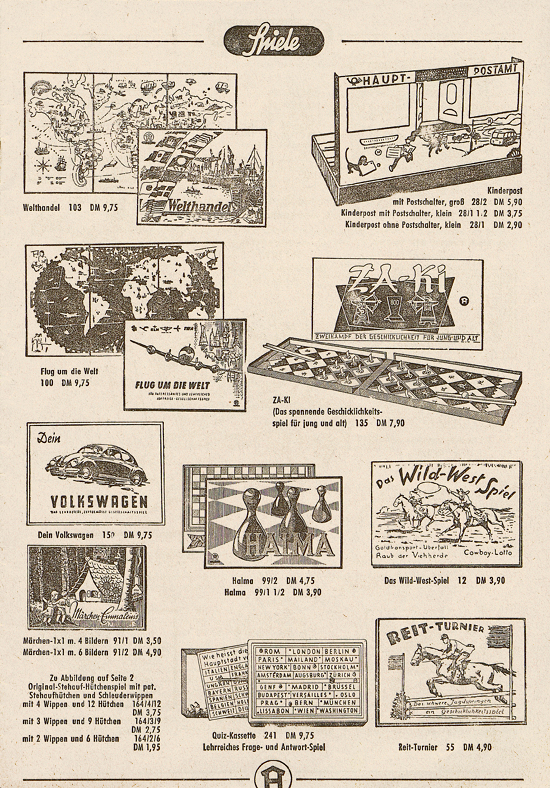 Seite 3 Hausser Spiele und Elastolin Figuren 1957
