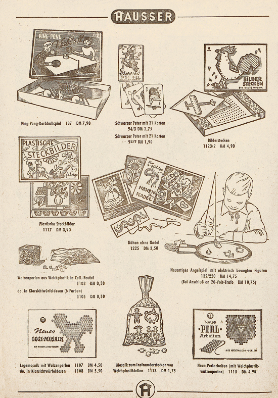 Seite 4 Hausser Spiele und Elastolin Figuren 1957