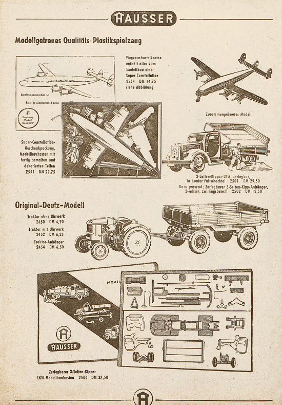 Hausser Spiele und Elastolin Figuren 1957