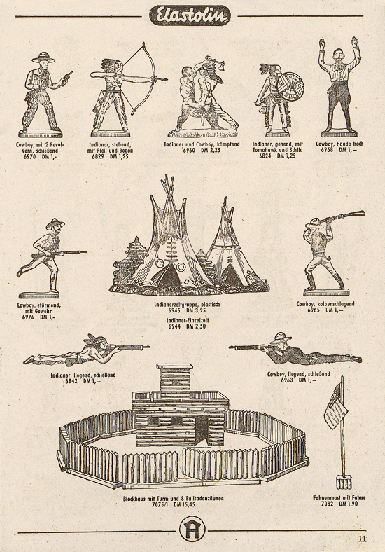 Hausser Spiele und Elastolin Figuren 1957