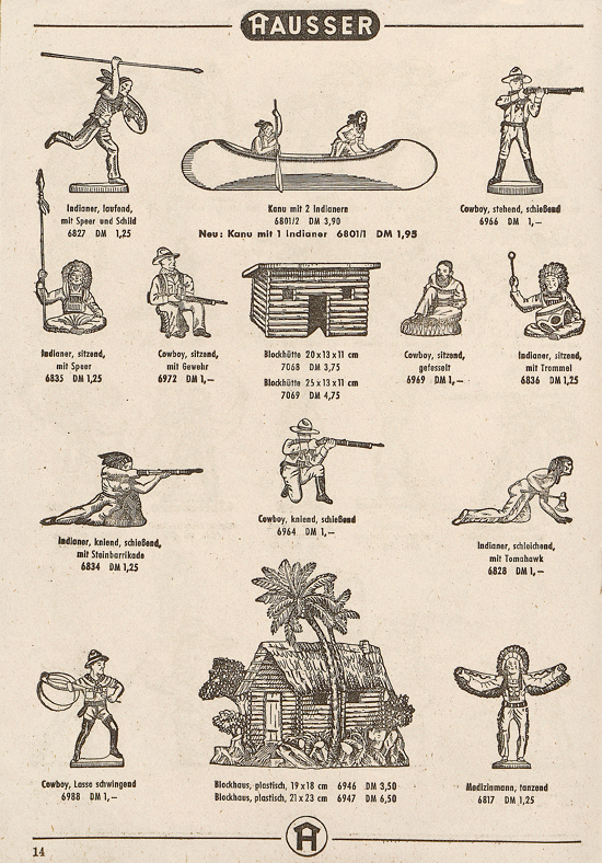 Seite 14 Hausser Spiele und Elastolin Figuren 1957