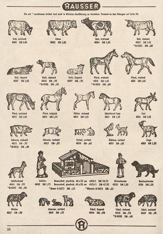 Seite 18 Hausser Spiele und Elastolin Figuren 1957