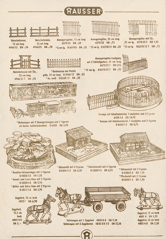 Hausser Spiele und Elastolin Figuren 1957