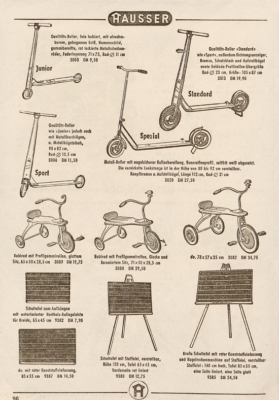 Seite 26 Hausser Spiele und Elastolin Figuren 1957