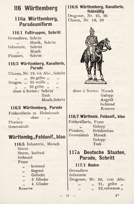 Heinrichsen Zinnfiguren Katalog 1914