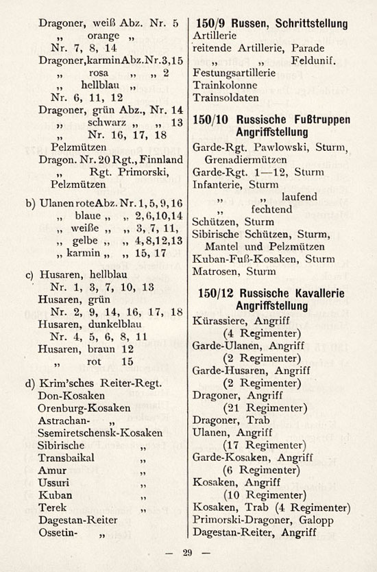 Heinrichsen Zinnfiguren Katalog 1914