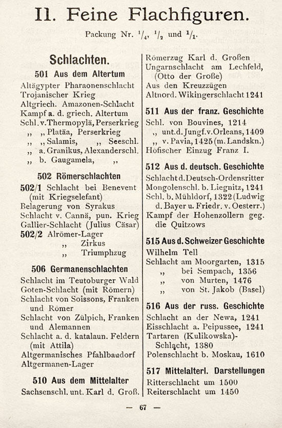 Heinrichsen Zinnfiguren Katalog 1914