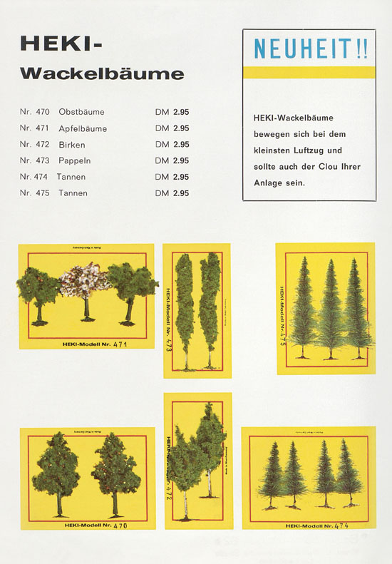 HEKI Prospekt mit Neuheiten 1975