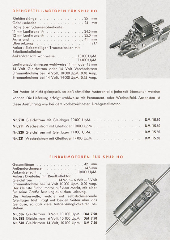 Albert Hohlbauch Katalog Modellbahn Erzeugnisse 1955