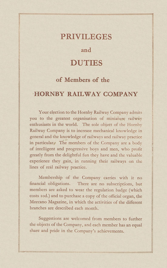 Hornby Railway Company brochure 1948