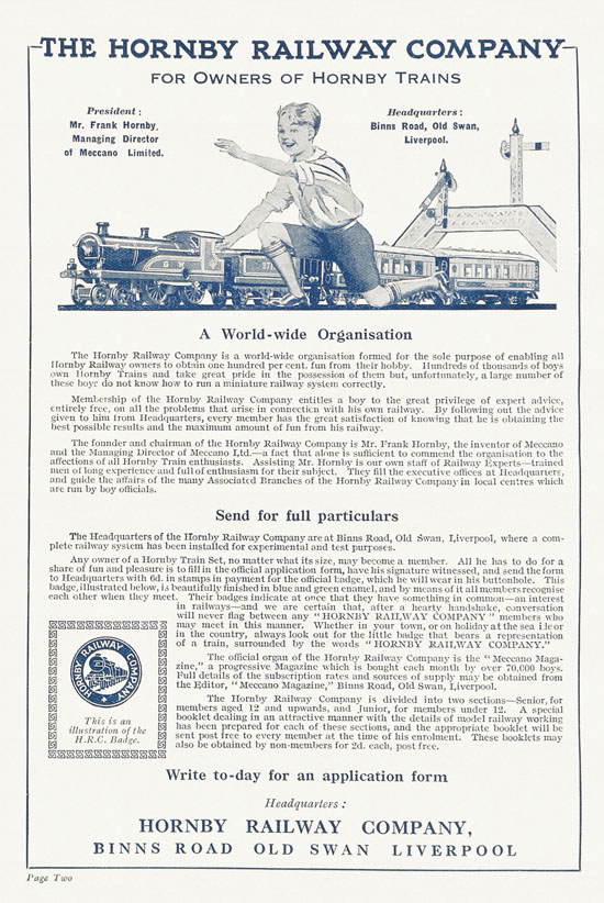 Seite 2 Hornby Trains catalog 1929