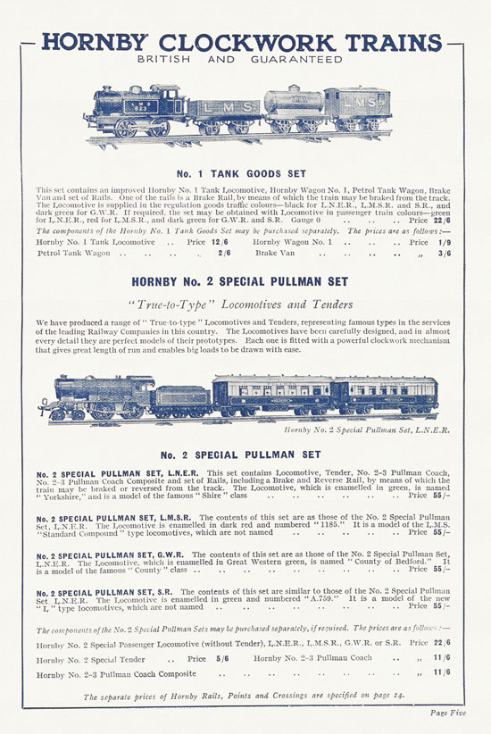 Seite 5 Hornby Trains catalog 1929