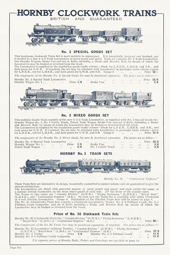Seite 6 Hornby Trains catalog 1929