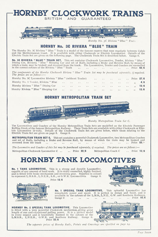 Seite 7 Hornby Trains catalog 1929