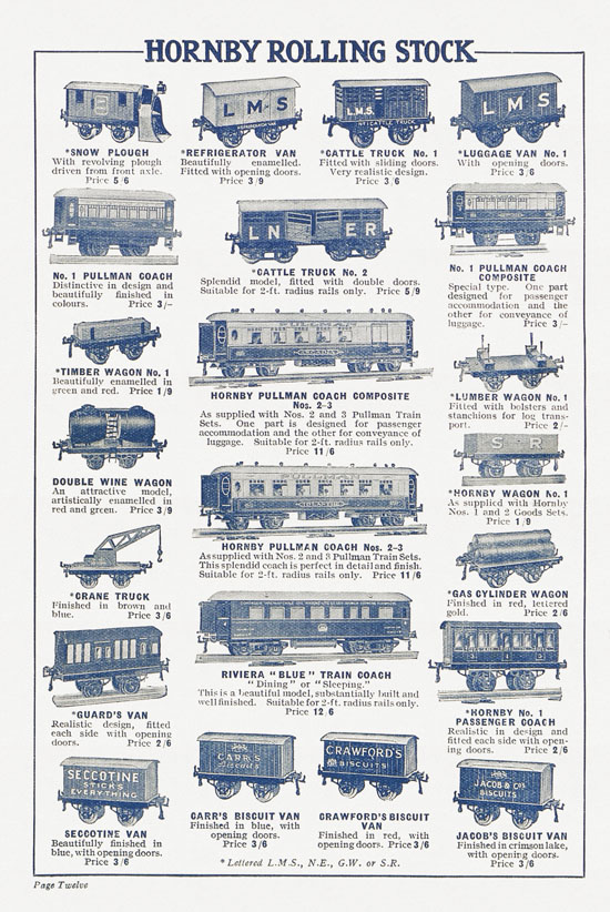 Hornby Trains catalog 1929