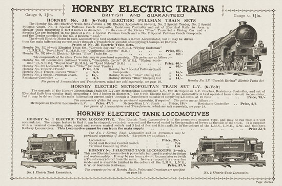 Hornby Trains catalog 1930-1931