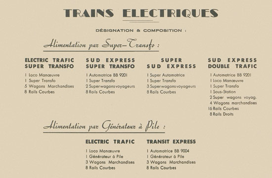 Jouef Trains catalogue 1959