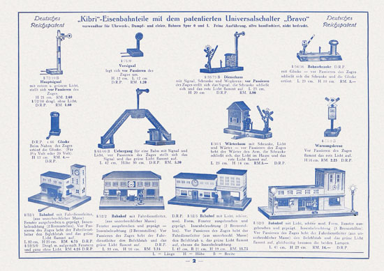 Kibri Katalog Eisenbahntechnik 1938