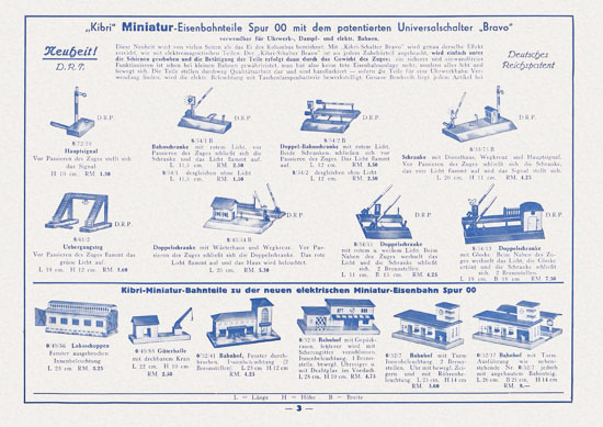 Kibri Katalog Eisenbahntechnik 1938