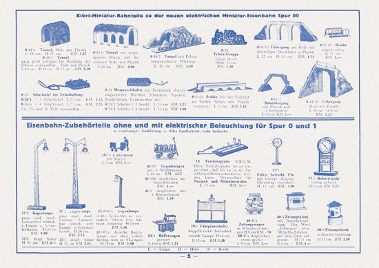 Kibri Katalog Eisenbahntechnik 1938