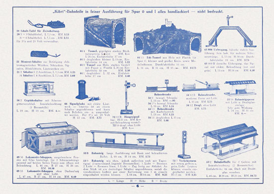 Kibri Katalog Eisenbahntechnik 1938