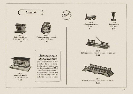 Kibri Katalog Eisenbahn-Zubehör 1950