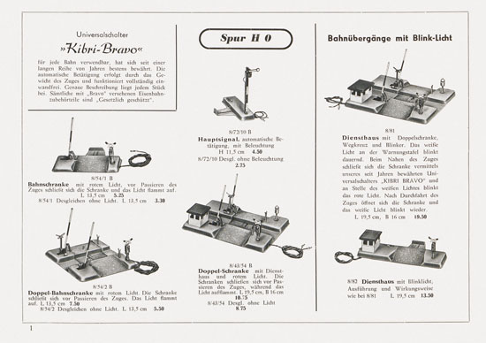 Kibri Katalog Eisenbahn-Zubehör 1952