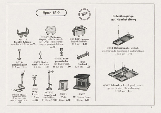Seite 3 Kibri Katalog Eisenbahn-Zubehör 1952