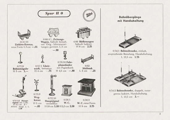 Kibri Katalog Eisenbahn-Zubehör 1952