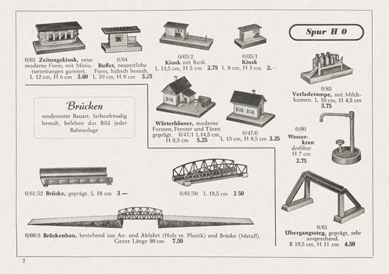 Kibri Katalog Eisenbahn-Zubehör 1952