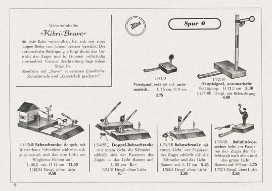 Kibri Katalog Eisenbahn-Zubehör 1952