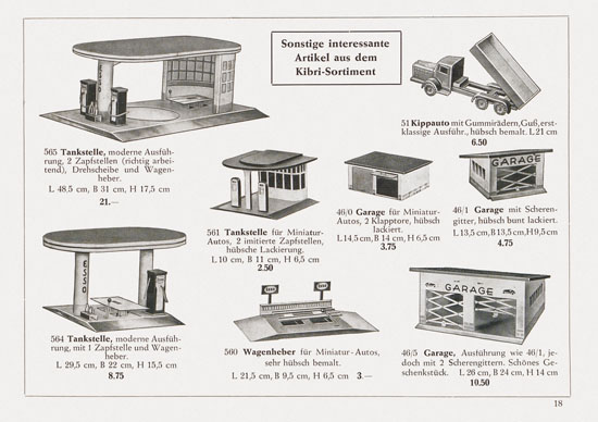 Seite 19 Kibri Katalog Eisenbahn-Zubehör 1952