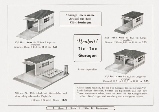 Seite 20 Kibri Katalog Eisenbahn-Zubehör 1952