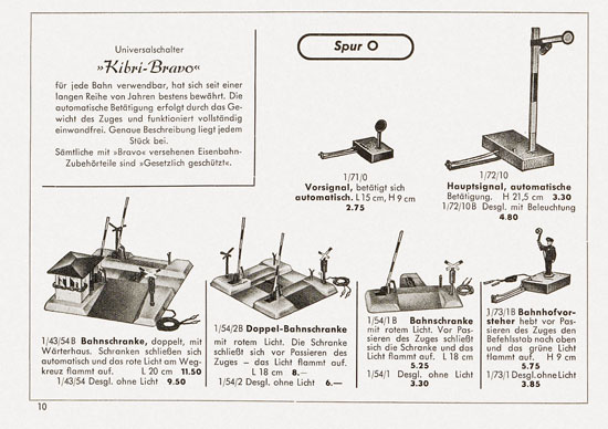 Kibri Katalog Eisenbahn-Zubehör 1953