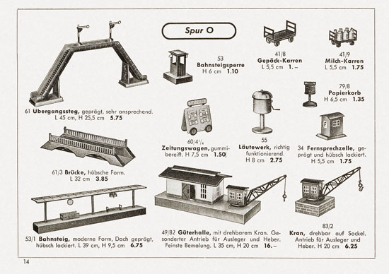 Kibri Katalog Eisenbahn-Zubehör 1953