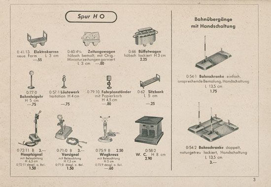 Kibri Katalog Modellbahn-Zubehör 1954