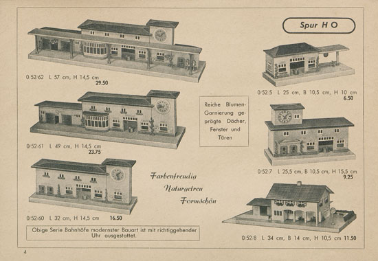 Kibri Katalog Modellbahn-Zubehör 1954